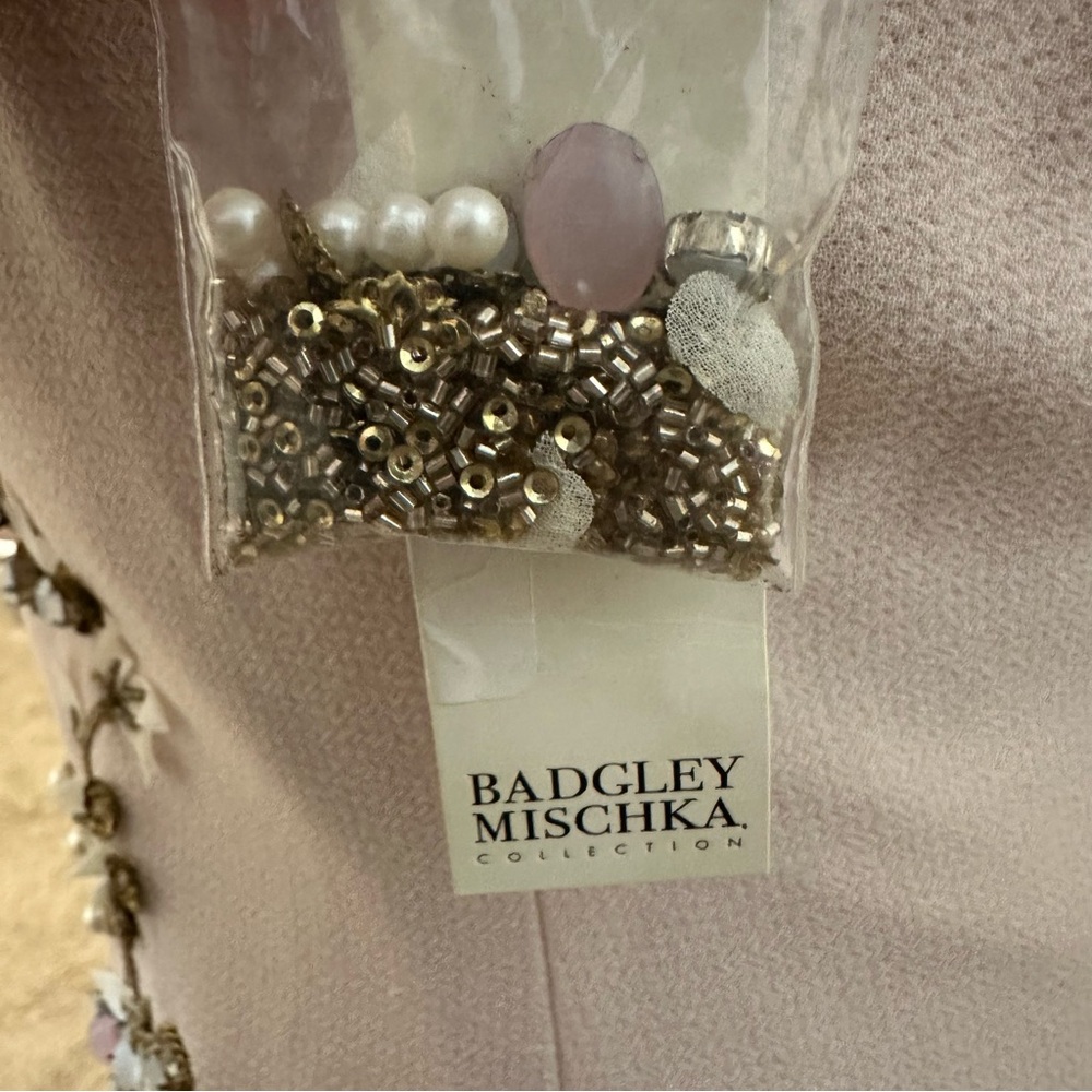 Badgley Mischka Blush Embellished Midi Dress size 6 - Picture 7 of 7